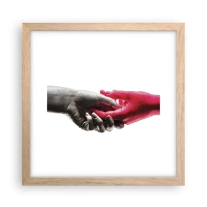 Poster in einem Rahmen aus heller Eiche - Gemeinsam, obwohl anders - 30x30 cm