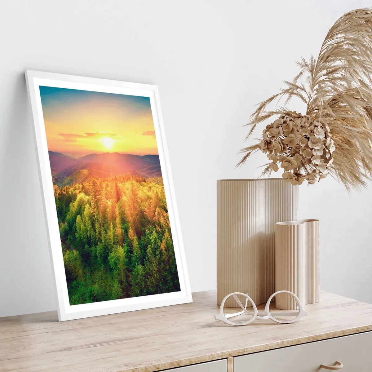 Poster in einem weißen Rahmen - Scheitelpunkte und Spitzen - 50x70 cm