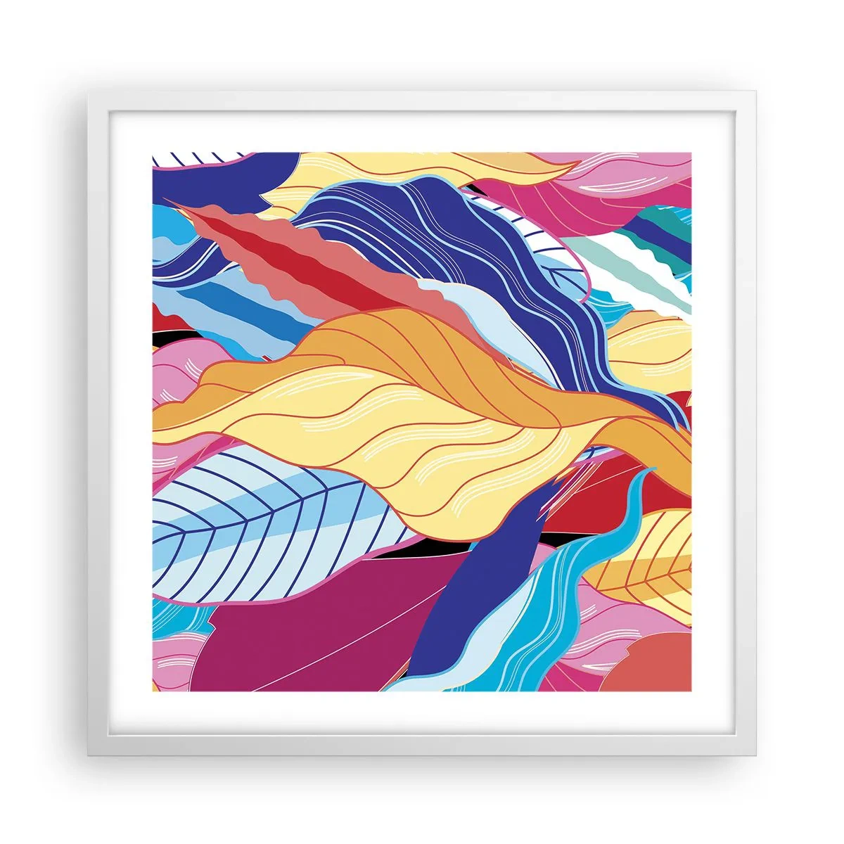 Poster in einem weißen Rahmen - Buntes Durcheinander - 50x50 cm