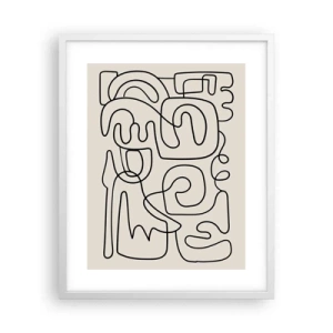 Poster in einem weißen Rahmen - Folge der Spur - 40x50 cm