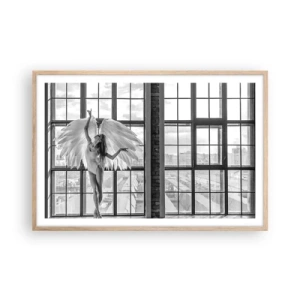 Poster in einem Rahmen aus heller Eiche - Stadt der Engel? - 91x61 cm