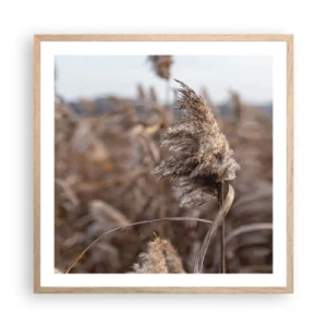Poster in einem Rahmen aus heller Eiche - Zeit, mit dem Wind zu gehen - 60x60 cm