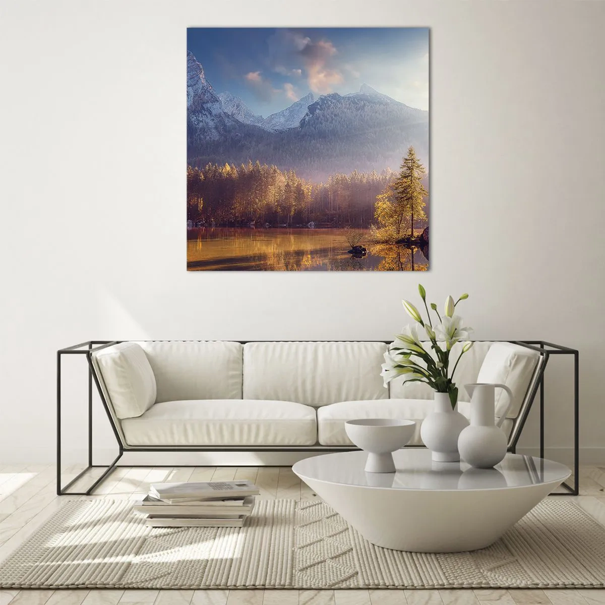 Glasbild - Bild auf glas - In den Bergen und Tälern - 70x70 cm