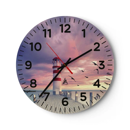 Wanduhr - Glasuhr - Es ist Zeit zum Hafen zu gehen - 40x40 cm