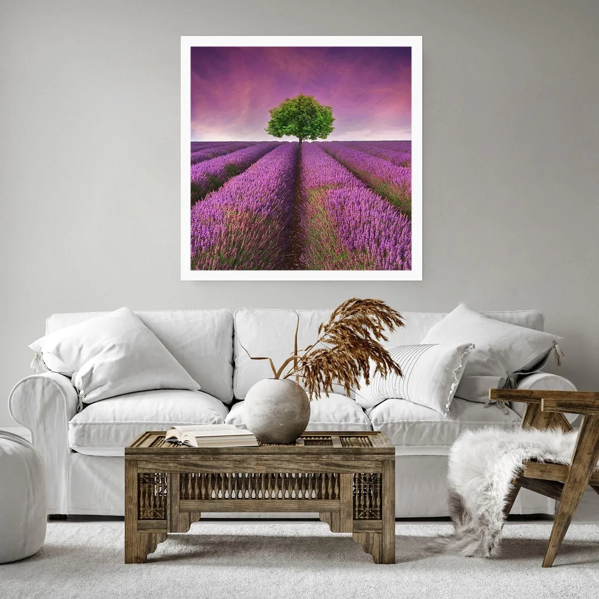 Poster - Auf Lavendelfeldern - 40x40 cm
