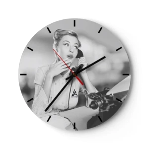 Wanduhr - Glasuhr - Hallo, wir sind in den 1950er Jahren. - 40x40 cm