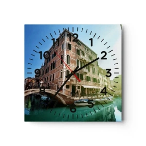Wanduhr - Glasuhr - Venedig - Amore Mio - 40x40 cm
