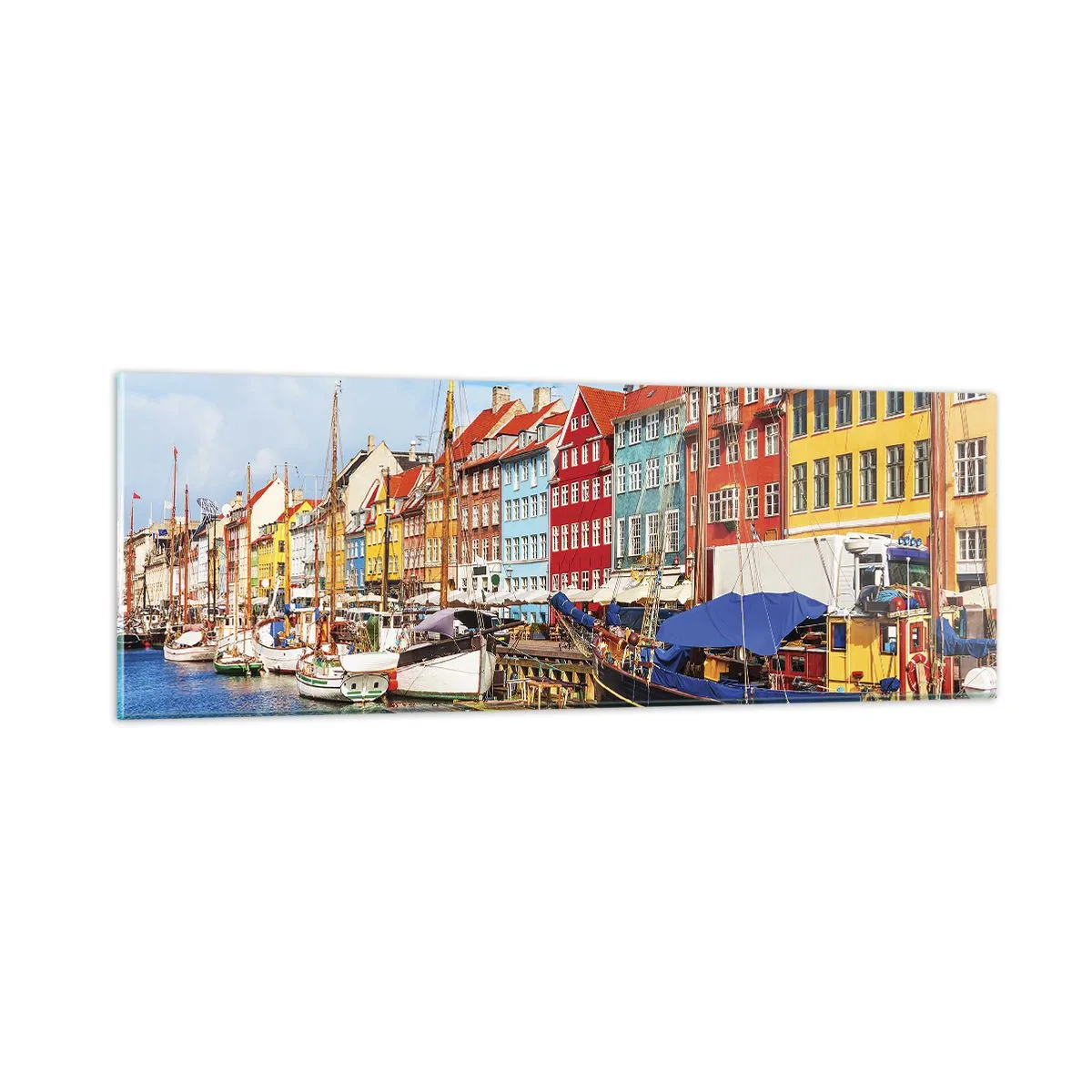 Glasbild - Bild auf glas - Fröhlicher Kai - 90x30 cm