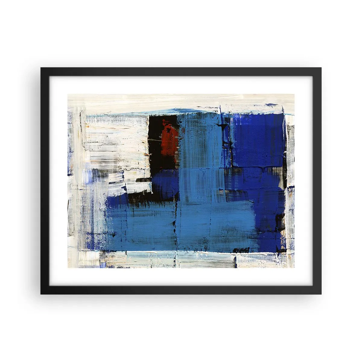 Poster in einem schwarzem Rahmen - Geheimnis ist blau - 50x40 cm