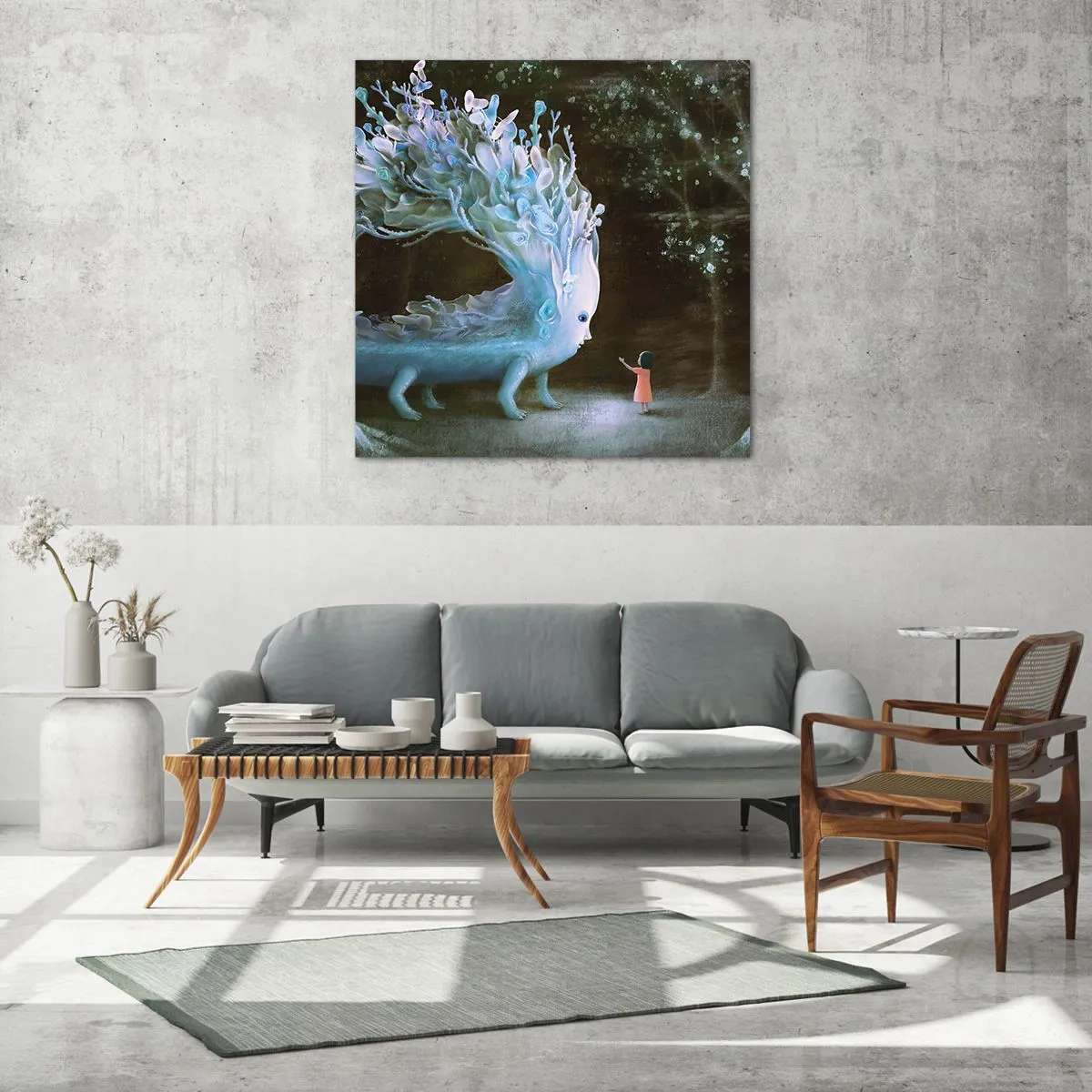 Glasbild - Bild auf glas - Fantastisches Treffen - 70x70 cm