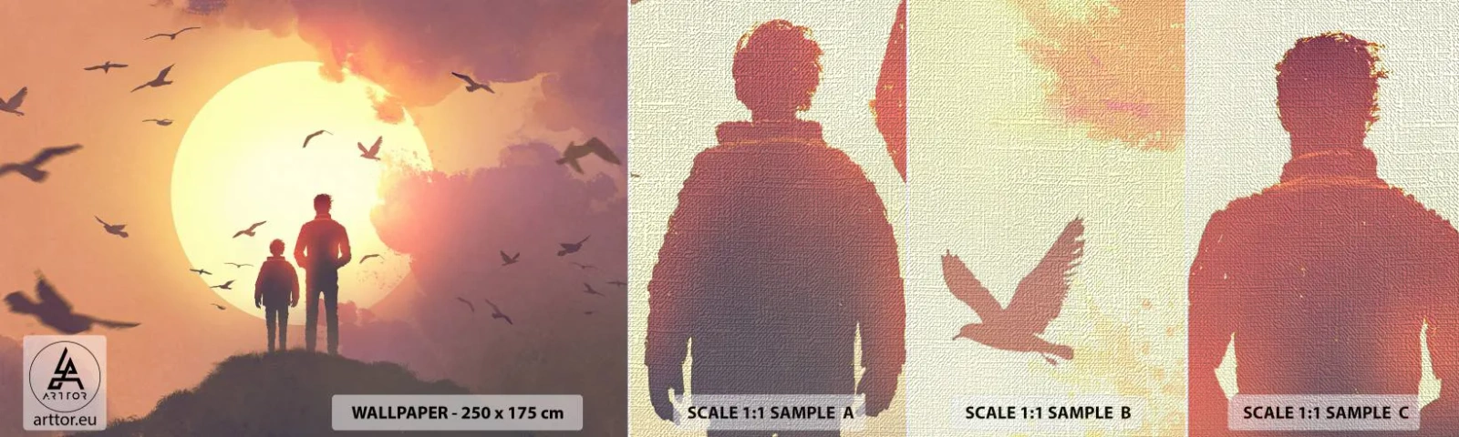 Fototapeten Muster Premium Canvas - Von Angesicht zu Angesicht mit der Sonne - Abstraktion, Fantasie, Stück - 100x30 cm