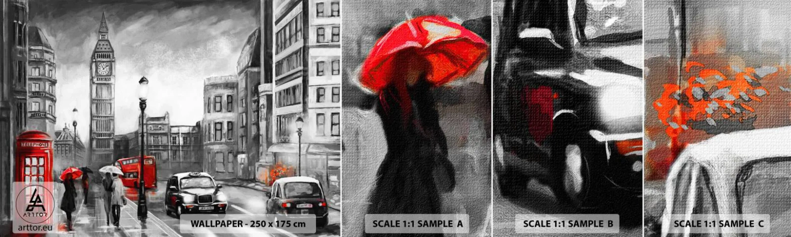 Fototapetenmuster Standard Eco - Gar keine graue Stadt - London, Stadt, Die Architektur - 100x30 cm