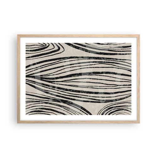 Poster in einem Rahmen aus heller Eiche - Linienpool - 70x50 cm