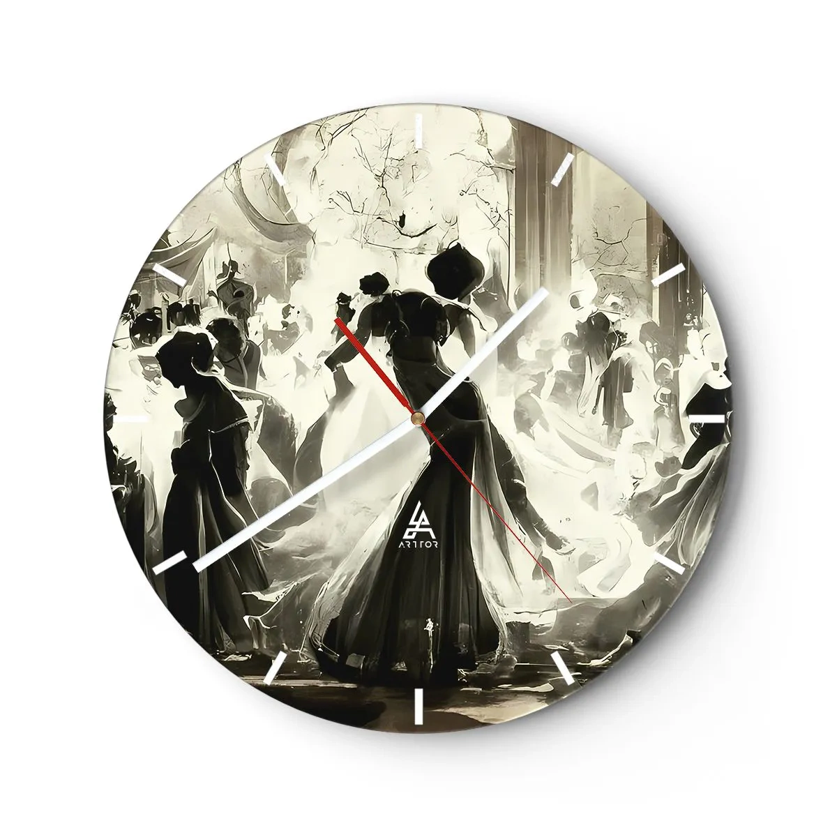 Wanduhr - Glasuhr - Die große Maskerade - 40x40 cm