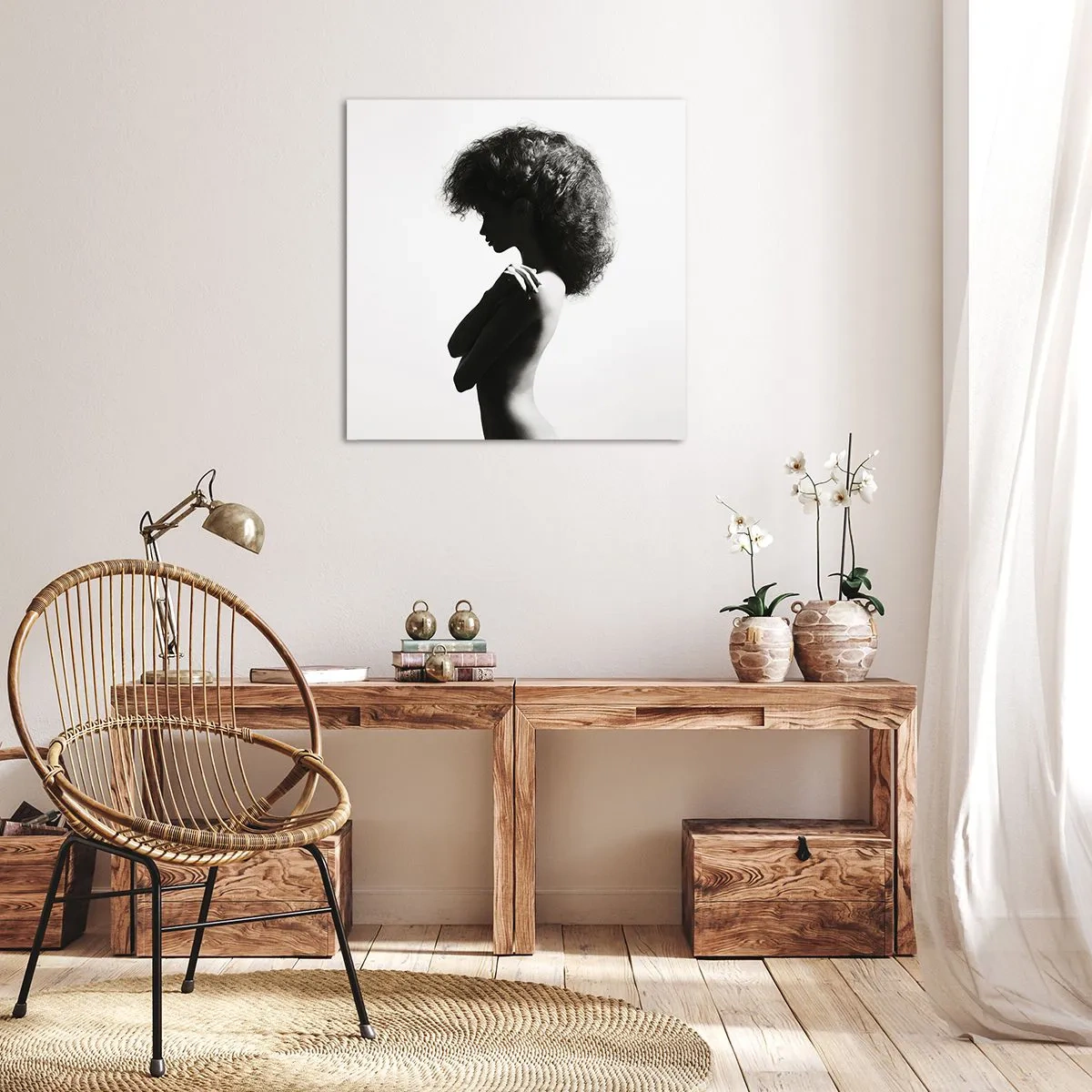 Bild auf Leinwand - Leinwandbild - Wie eine Blume auf einem schlanken Stiel - 60x60 cm