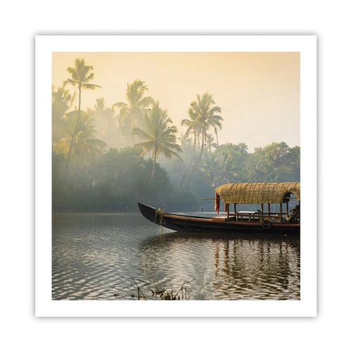 Poster - Haus am Fluss - 60x60 cm