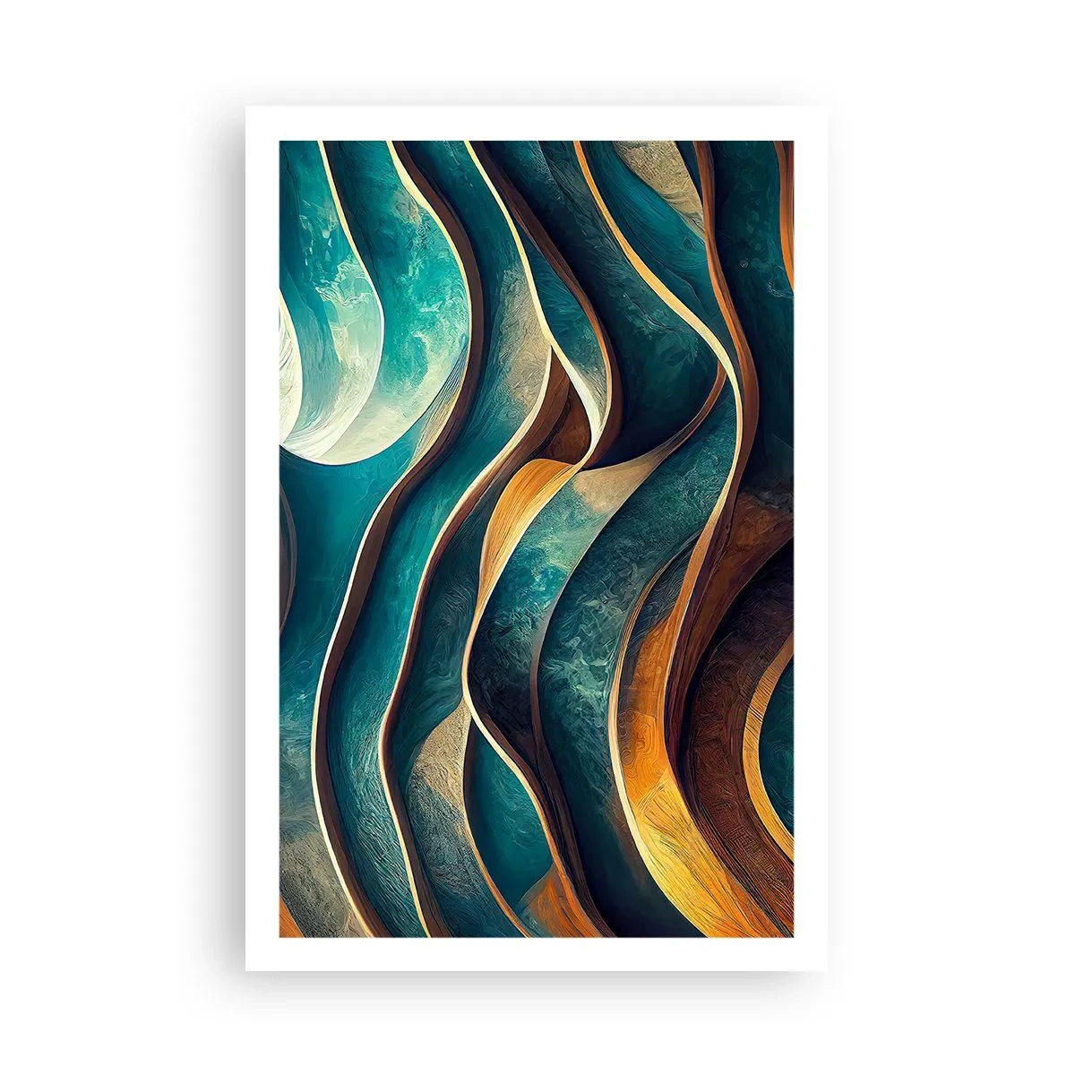 Poster - Blaue Mäander - 61x91 cm