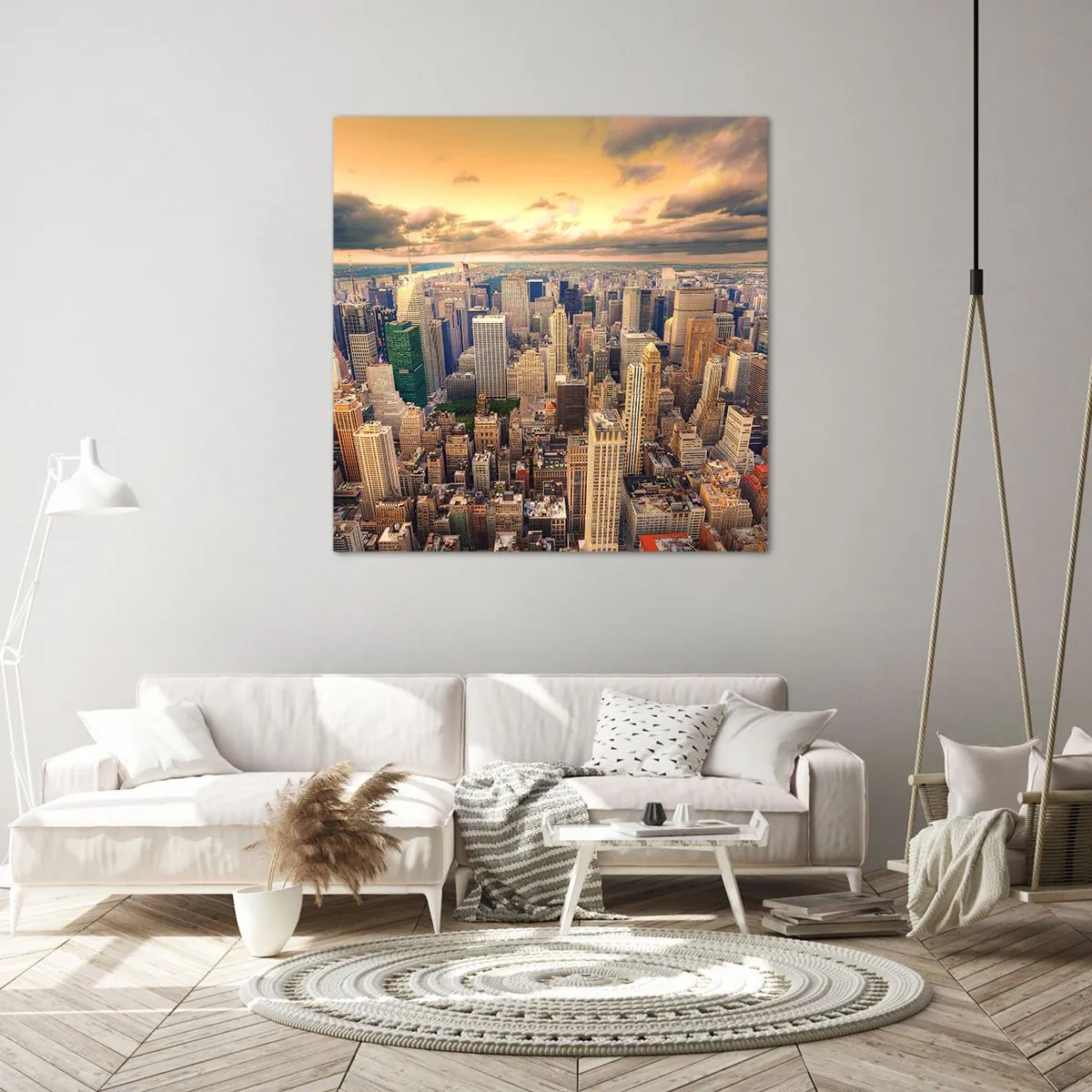 Bild auf Leinwand - Leinwandbild - Vergoldete Metropole - 60x60 cm