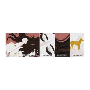 Fototapeten Muster Selbstklebend Deluxe Sticker - Traum von einem goldenen Pferd - Frau, Porträt, Minimalismus - 100x30 cm