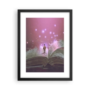 Poster in einem schwarzem Rahmen - Einladung in eine andere Welt - lesen Sie! - 30x40 cm