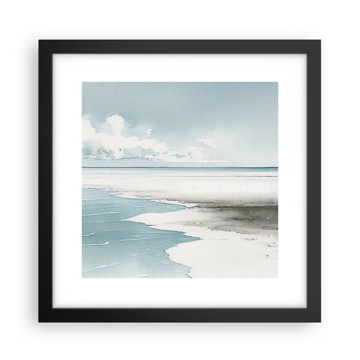 Poster in einem schwarzem Rahmen - Sanfte Flut - 30x30 cm