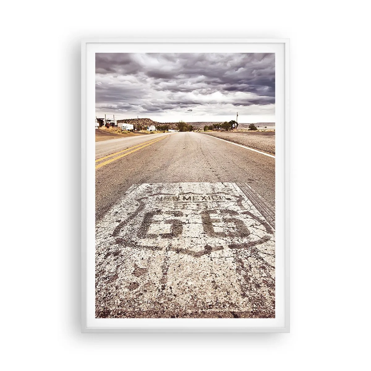 Poster in einem weißen Rahmen - Mother Road - eine amerikanische Legende - 70x100 cm