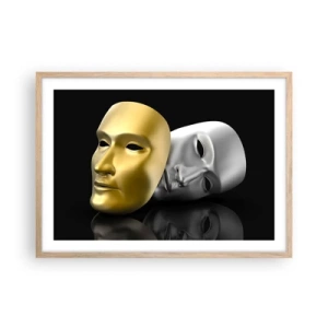 Poster in einem Rahmen aus heller Eiche - Das Leben ist wie ein Theater - 70x50 cm