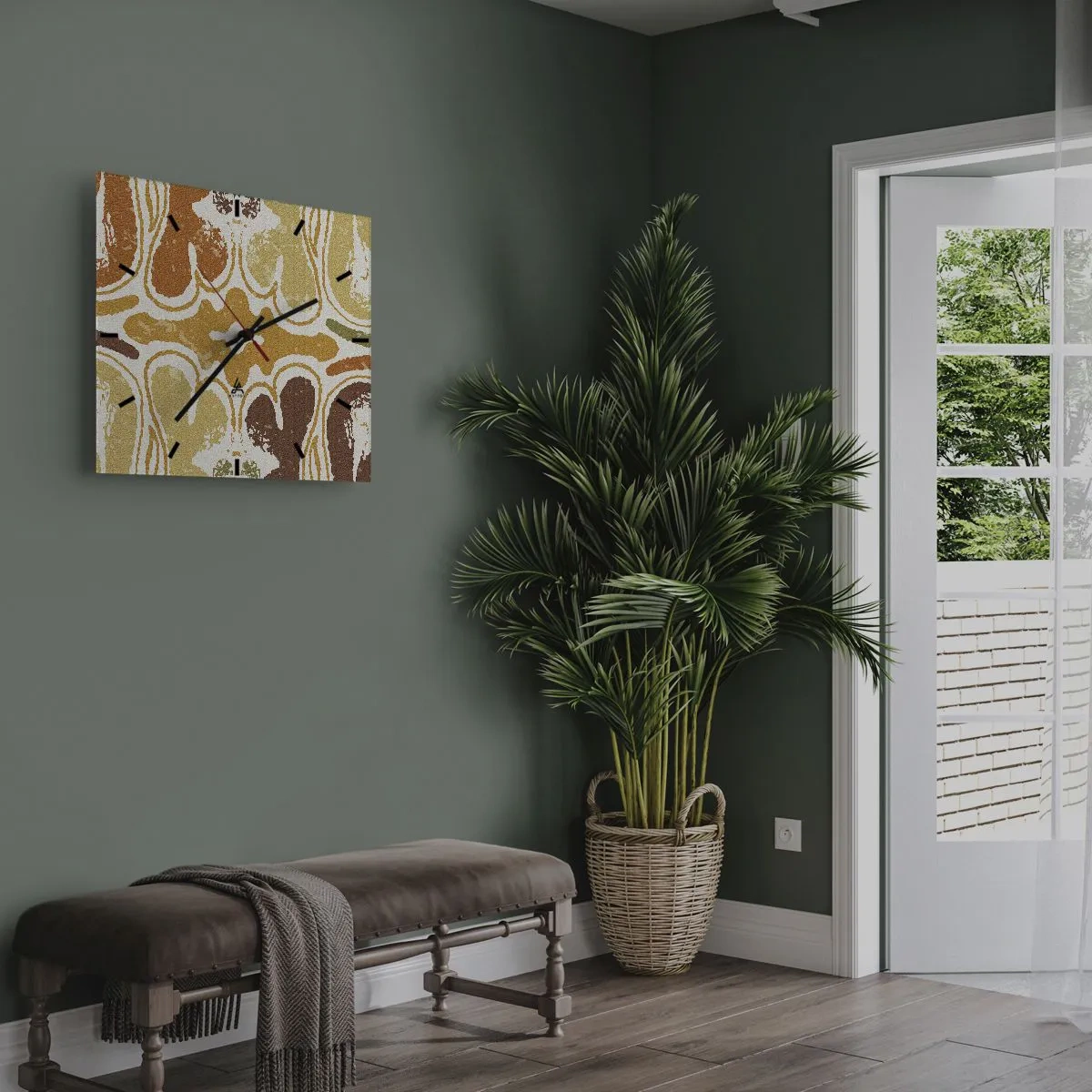 Wanduhr - Glasuhr - Sentimentale Abstraktion - 30x30 cm