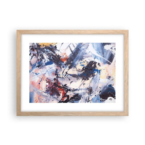 Poster in einem Rahmen aus heller Eiche - Verrückter Tanz der Abstraktion - 40x30 cm
