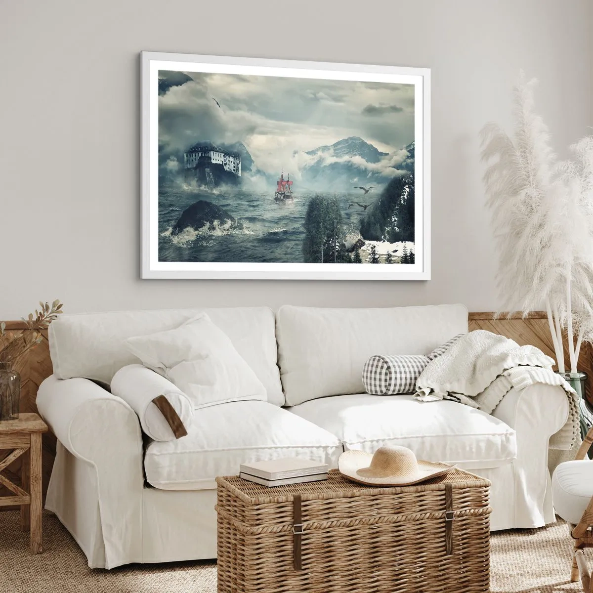 Poster in einem weißen Rahmen - In magischen Gewässern - 91x61 cm