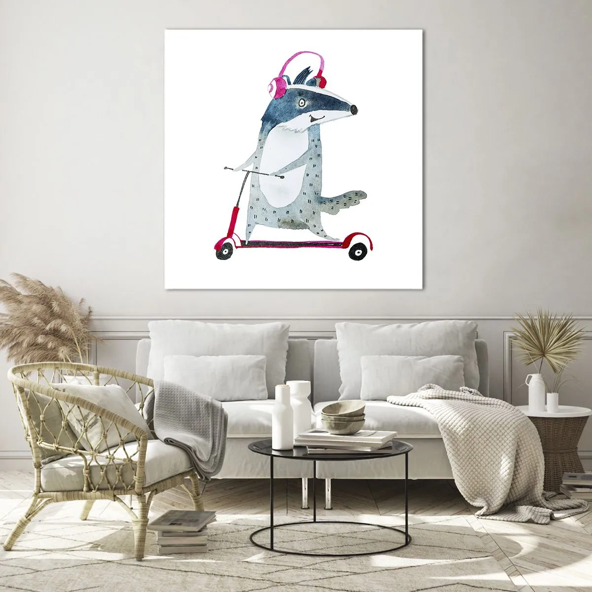 Glasbild - Bild auf glas - Dachsfreude - 50x50 cm