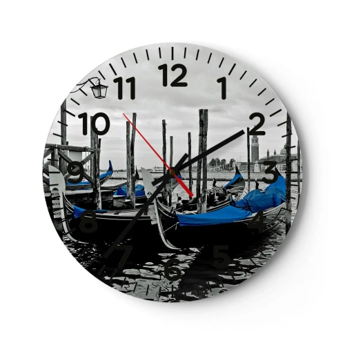 Wanduhr - Glasuhr - Nachdenkliches Venedig - 40x40 cm