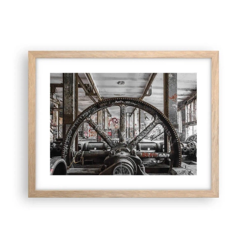 Poster in einem Rahmen aus heller Eiche - Das geheime Leben der Fabrik - 40x30 cm