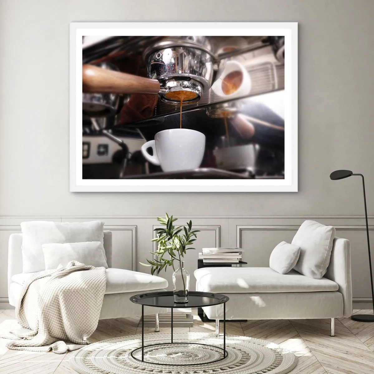 Poster in einem weißen Rahmen - Gute Zeit des Tages - 50x40 cm