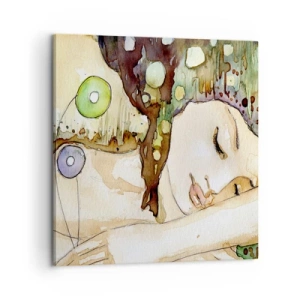 Bild auf Leinwand - Leinwandbild - Ein smaragd-violetter Traum - 60x60 cm