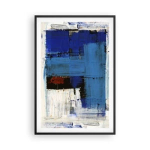 Poster in einem schwarzem Rahmen - Geheimnis ist blau - 61x91 cm