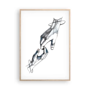 Poster in einem Rahmen aus heller Eiche - Eine gute Geste - 70x100 cm