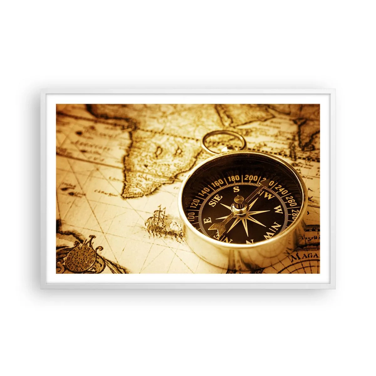 Poster in einem weißen Rahmen - Ost oder West? - 91x61 cm