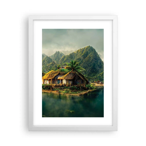 Poster in einem weißen Rahmen - Tropisches Paradies - 30x40 cm