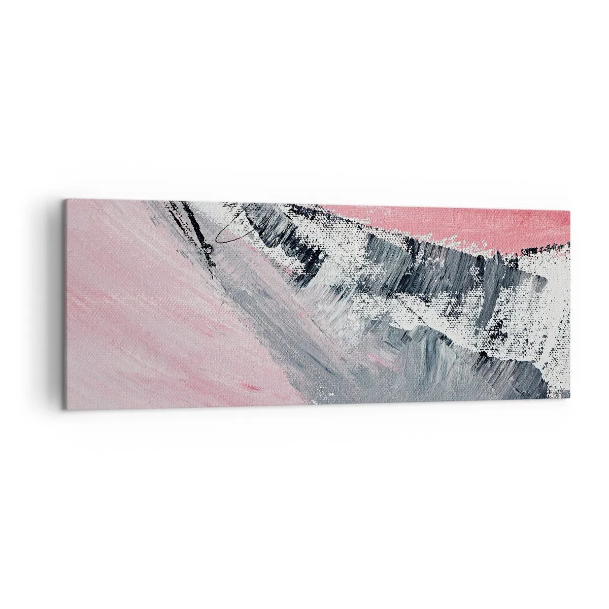 Bild auf Leinwand - Leinwandbild - Eine abstrakte Komposition in Rosa- und Grautönen. - 140x50cm - Passende Komposition - Moderne Wanddekoration für Wohnzimmer und Schlafzimmer ARTTOR