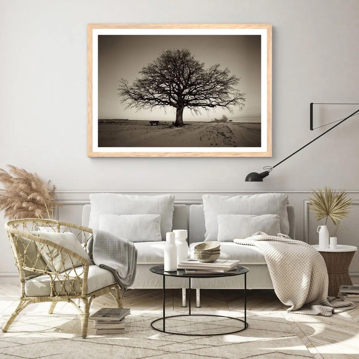 Poster in einem Rahmen aus heller Eiche - Von hier zu Ewigkeit - 70x50 cm