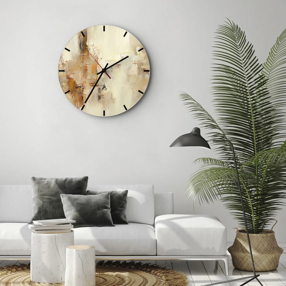 Wanduhr - Glasuhr - Seele aus Bernstein - 40x40 cm