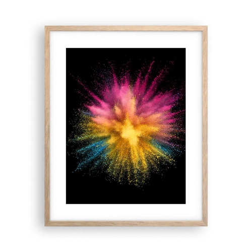 Poster in einem Rahmen aus heller Eiche - Die Geburt der Farben - 40x50 cm
