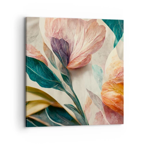 Bild auf Leinwand - Leinwandbild - Blumen der südlichen Inseln - 70x70 cm