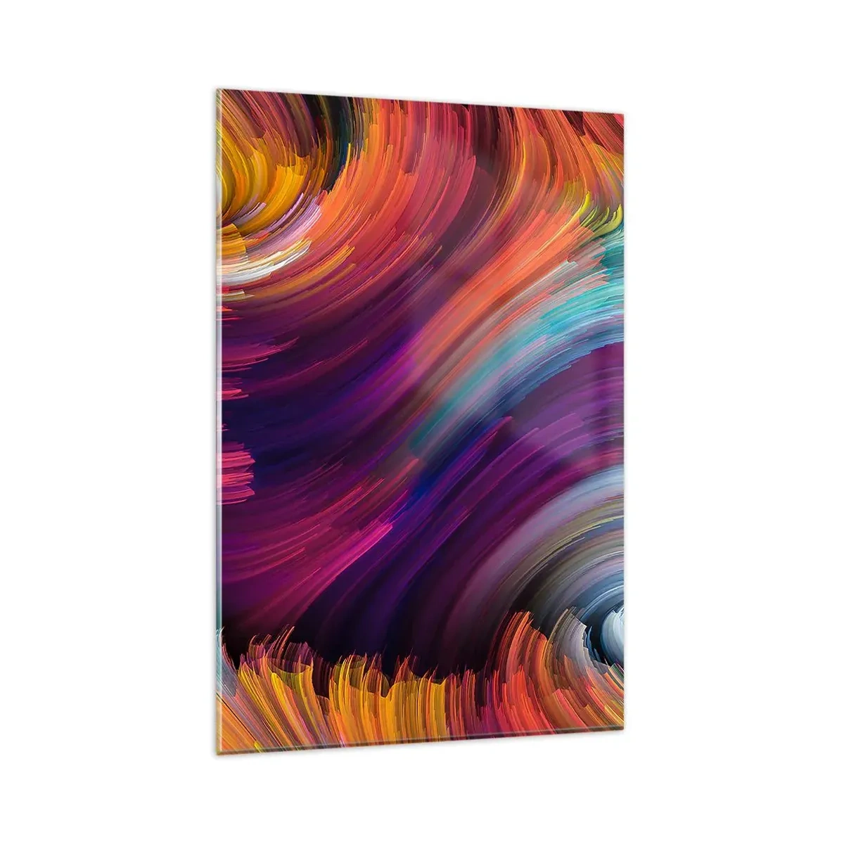 Glasbild - Bild auf glas - Abstrakte Wirbel in leuchtenden Farben - 80x120cm - Der Beginn einer neuen Welt - Moderne Wanddekoration für Wohnzimmer und Schlafzimmer ARTTOR