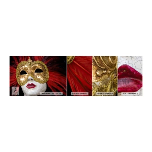 Fototapeten Muster Selbstklebend Deluxe Sticker - Das Versprechen eines Karnevalsabenteuers - Venezianische Maske, Stück, Venedig - 100x30 cm