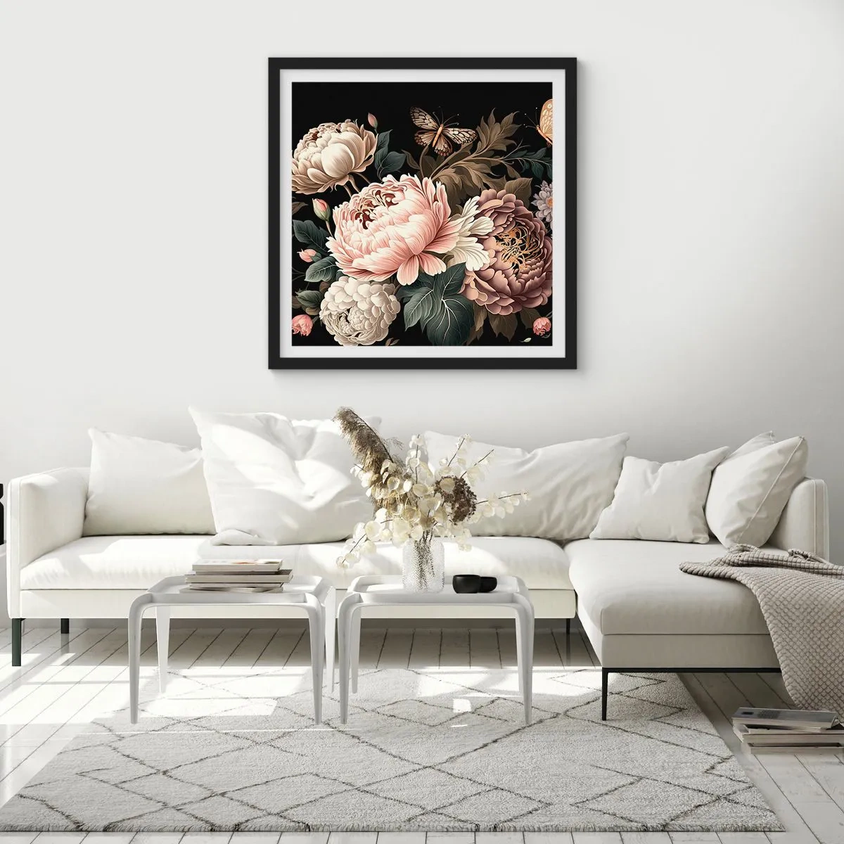 Poster in einem schwarzem Rahmen - Im Barockstil - 60x60 cm