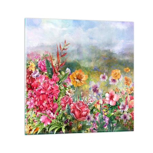 Glasbild - Bild auf glas - Ein Garten, der verrückt geworden ist - 30x30 cm