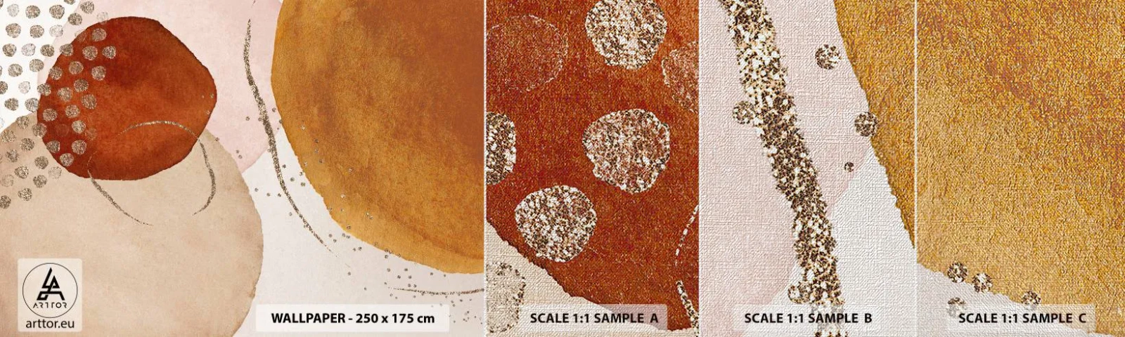 Fototapeten Muster Premium Canvas - Rundheit und Bewegung - Abstraktion, Stück, Modernes Muster - 100x30 cm