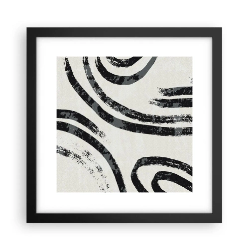 Poster in einem schwarzem Rahmen - Bei Hälfte angehalten - 30x30 cm